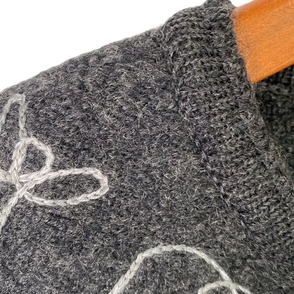 Vintage Tally Ho Embroidered Wool Button Front Cardigan Sweater Long Sleeve Warm - Picture 3 of 15